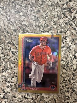 2025 Topps Chrome Mike Trout Gold Refractor /50