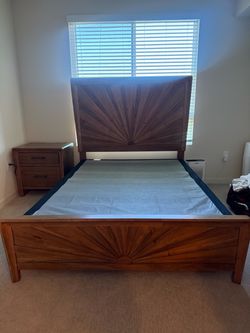 New Ashley furniture queen bed frame with nightstand