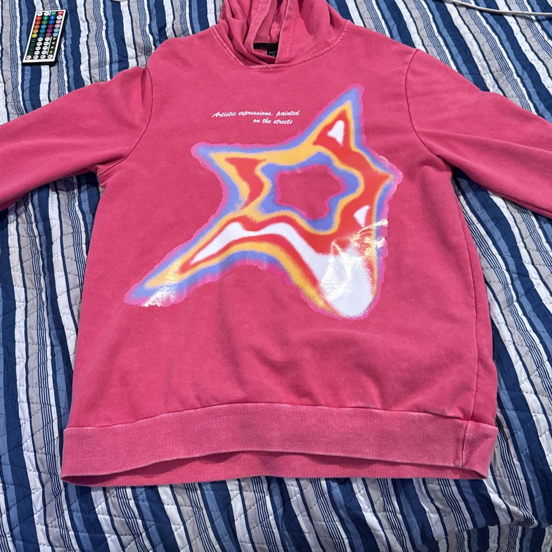 (Romwe) hoodie (pink) (size small)