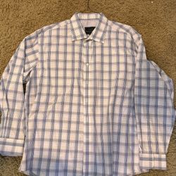 Jos A Bank Reserve Men’s Dress Shirt Size XL Purple/Blue Plaid