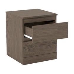 Brindle Low Profile Nightstand with 2 Drawers and USB, Gray Oak, by Hillsdale Living Essentials Gray Oak - Nightstand