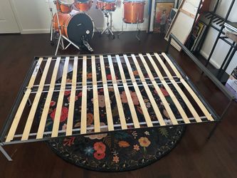 IKEA full size bed frame + platform slats