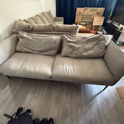 Grey Feather Pillow Sofa 