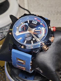 Brand New LIGE Blue Mens Watches Luxury Men's Watch