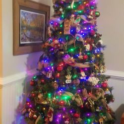  Two 71/2 Foot Artificial Christmas Trees