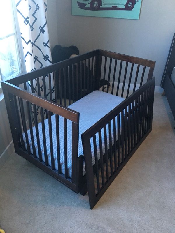 Babyletto Hudson 3-in-1 Convertible Crib with Toddler Bed Conversion Kit, Espresso