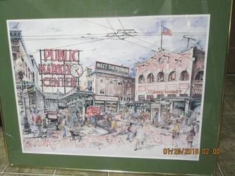 Pike Place Market Lithography
