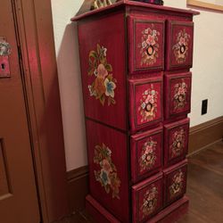 Hand Painted Indian Drawer Cabinet 