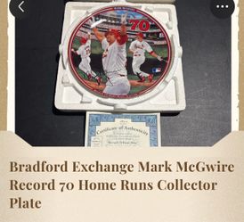Bradford Exchange Mark McGwire Record 70 Home Runs Collector Plate
