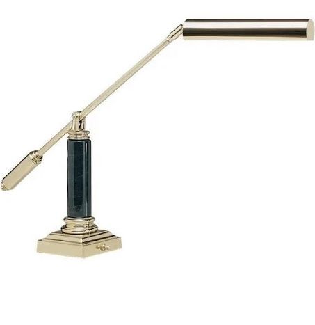 House Of Troy Counterbalance Polished Brass And Black Marble Piano Lamp