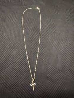 ✨ Authentic 10K Italian Gold Ankh Necklace – Diamond-Cut Infinity Cross Pendant | Elegant & Meaningful Gift 🎁