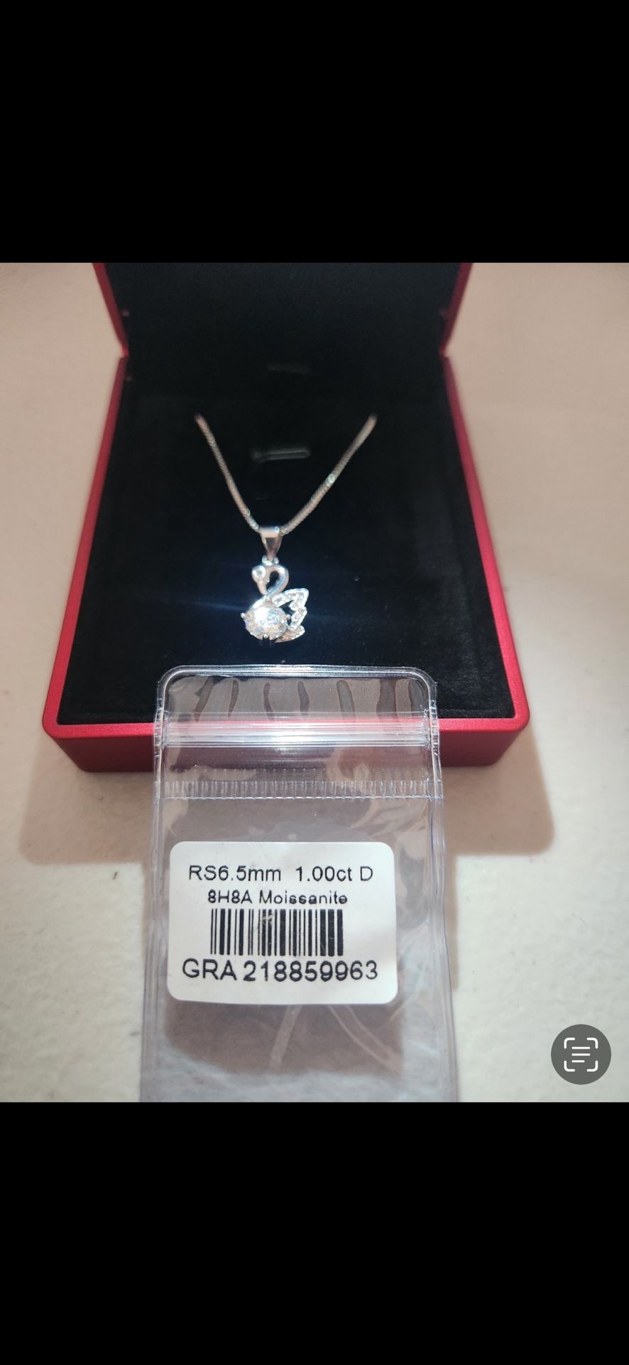 1ct Moissanite On 925 Silver Chan