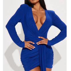 Mini Dress Deep V Neck 