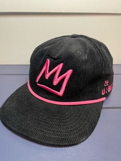 Mammoth Mountain Unbound Black & Pink Corduroy Snapback Hat OSFM