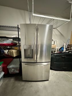 GE Profile refrigerator with French door counter depth