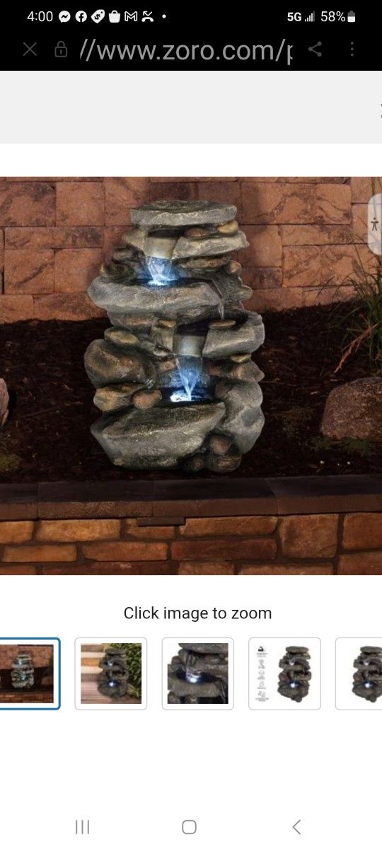 Waterfall Fountain w/LED..new In Box 

