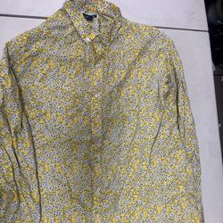 Club Room Button Down Yellow Floral Shirt