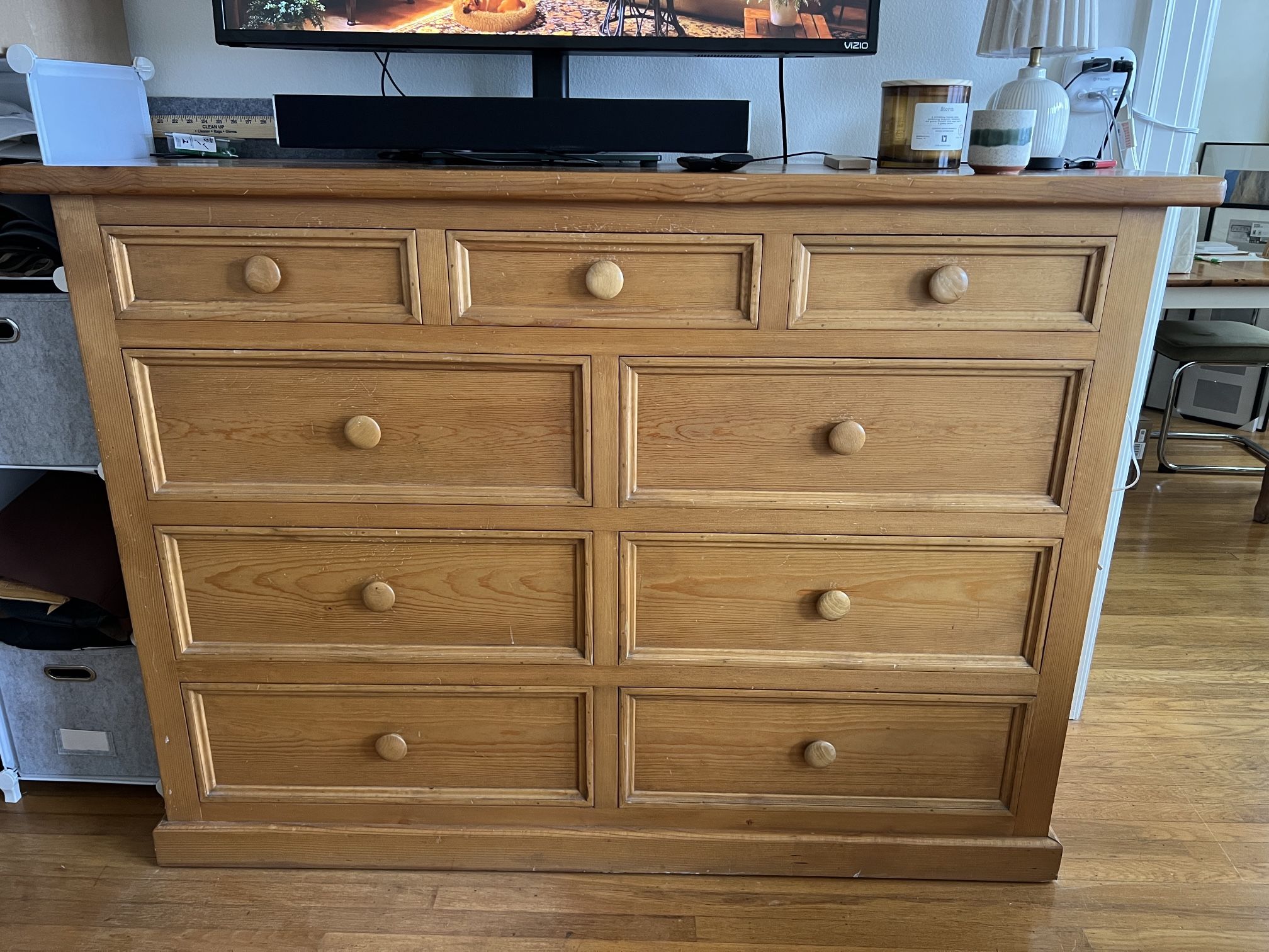 Solid Wood 9 Drawer Dresser