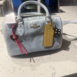 Denim Medium Coach Rowan 
