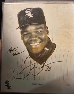 1990’s Frank Thomas The Big Hurt signed portrait Chicago white Sox