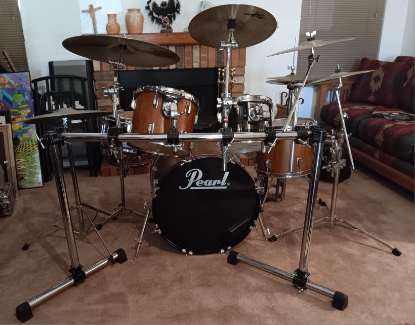 Complete Pearl Drum Set + Extras