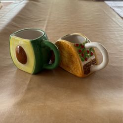 Taco and Avocado Mugs