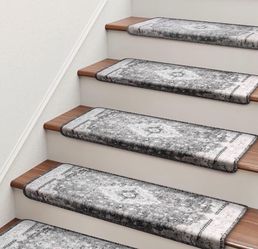 New Brakki Bullnose Stair Treads for Wooden Steps, Non Slip Stair Carpet, 14pc 29½"x11"