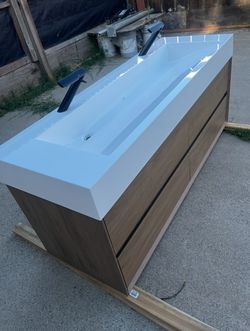Brand New Mármol Wood Cabinet Bathroom Sink