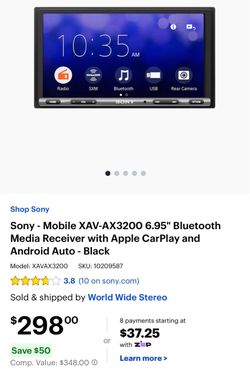 Sony XAV-AX3200 6.95” Touchscreen Car Stereo – Like New