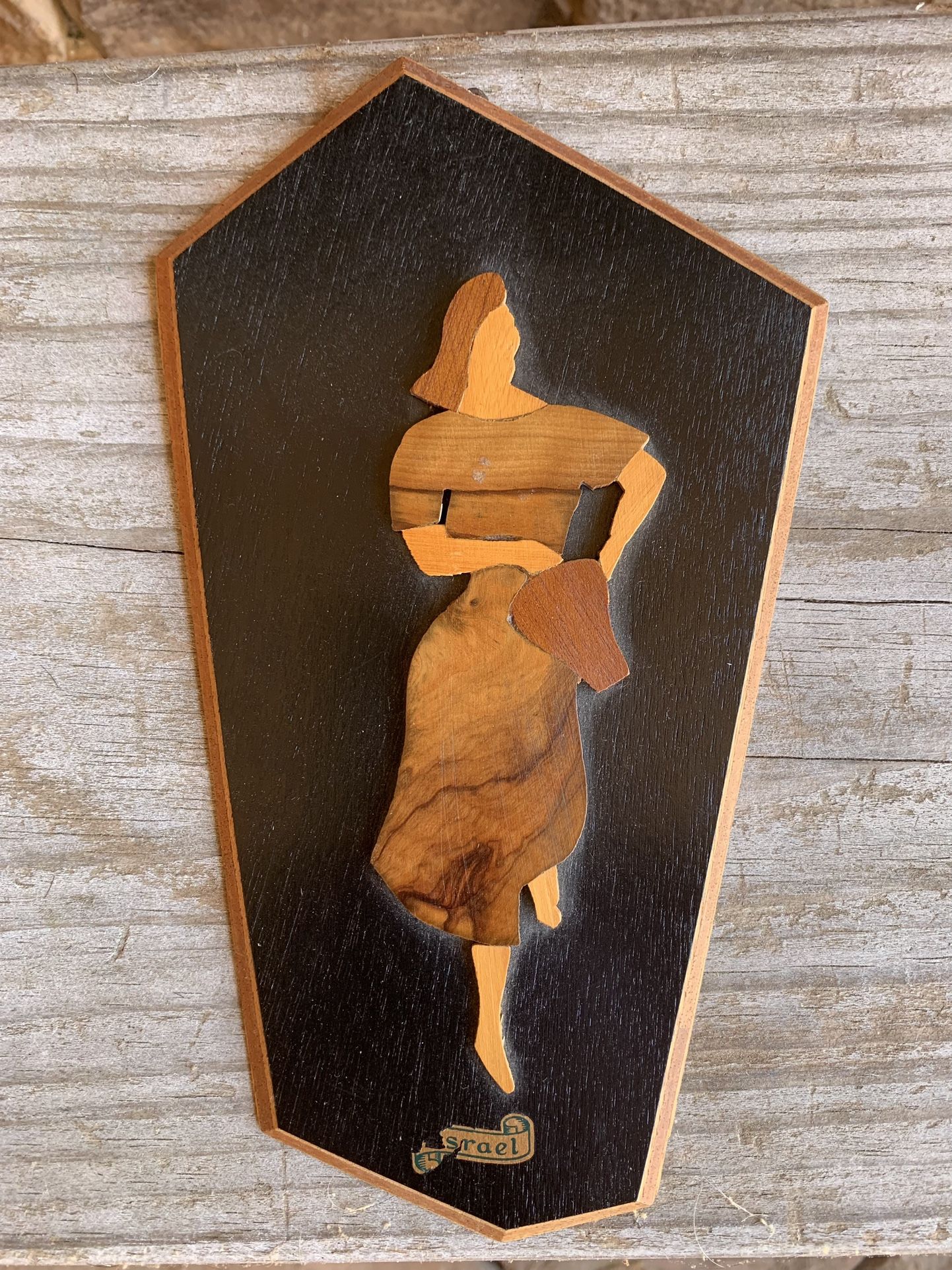 Wood Marquetry Figure Hand Made In Israel