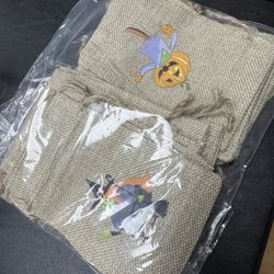 Burlap Halloween Treat Bags 6"x4" 18 