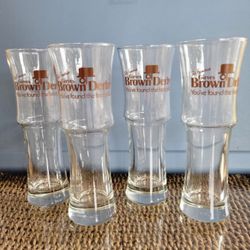 Vtg. Set of 4 Girves Brown Derby Restaurant, You Have Found The Best Place, Glasses