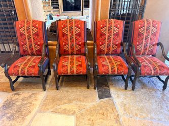 Eight upholstered dining table chairs