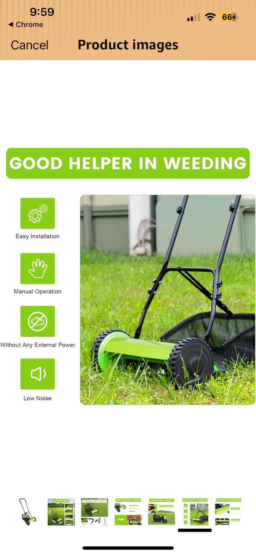 12-Inch Lawn Reel Mower, 5-Blade Push Reel Mower Manual