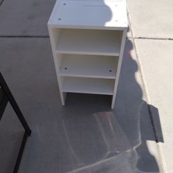 SMALL WOOD SHELF.SMALL CABINET WITH 3 SHELVES.