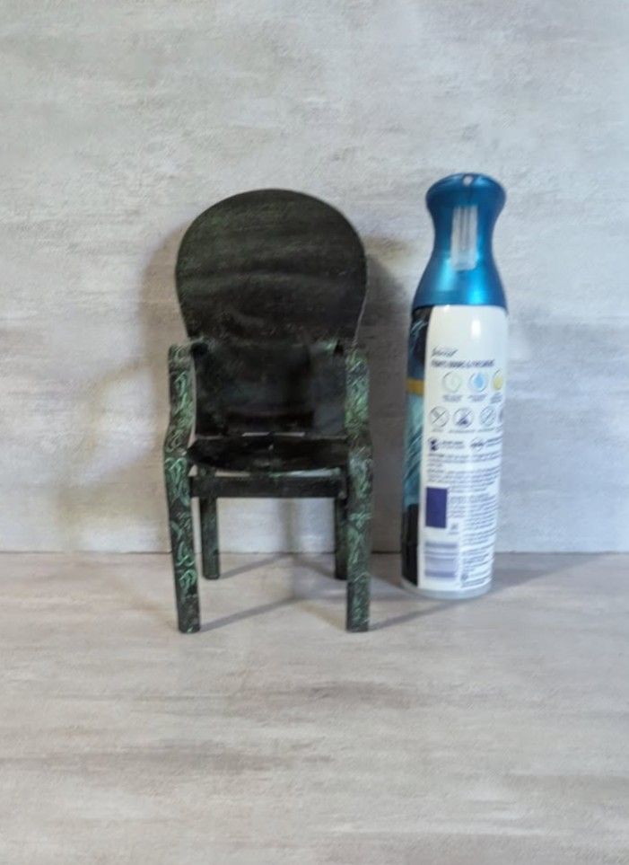 Pillar Candle Holder Chair Turquoise Color Finish 10 In Tall