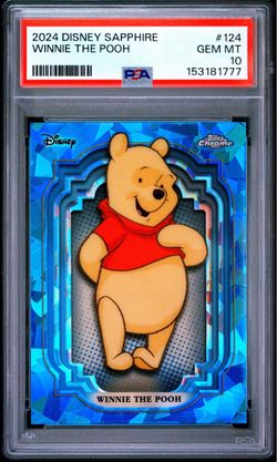 2024 TOPPS CHROME DISNEY SAPPHIRE EDITION #124 WINNIE THE POOH PSA 10