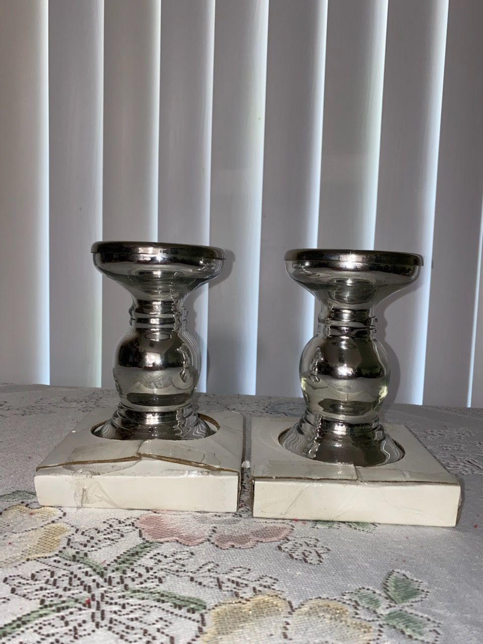 IKEA Silver Candle Holders