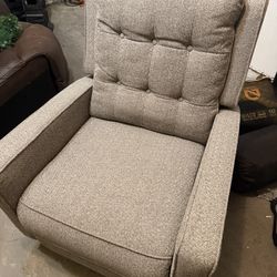 Grey Fabric Reclining Chair 