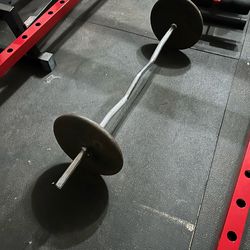 Curl bar with 50 lbs of weights