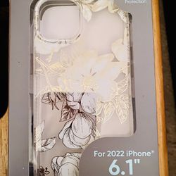 Pretty- Floral  White Metallic New Case