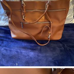 CoLab Genuine Leather Purse Lined Camel New