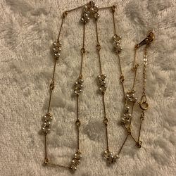 24” Gold Plated Necklace With Pearls,by Avon