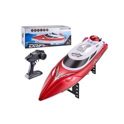 RC Boat for Lakes & Pools, 2.4GHz 35KM/H High Speed Waterproof Remote Control Racing Boat with LED Lights, One-Key Capsize Recovery, Low Battery & Ran