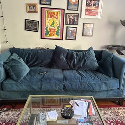 IKEA Velvet Blue Couch