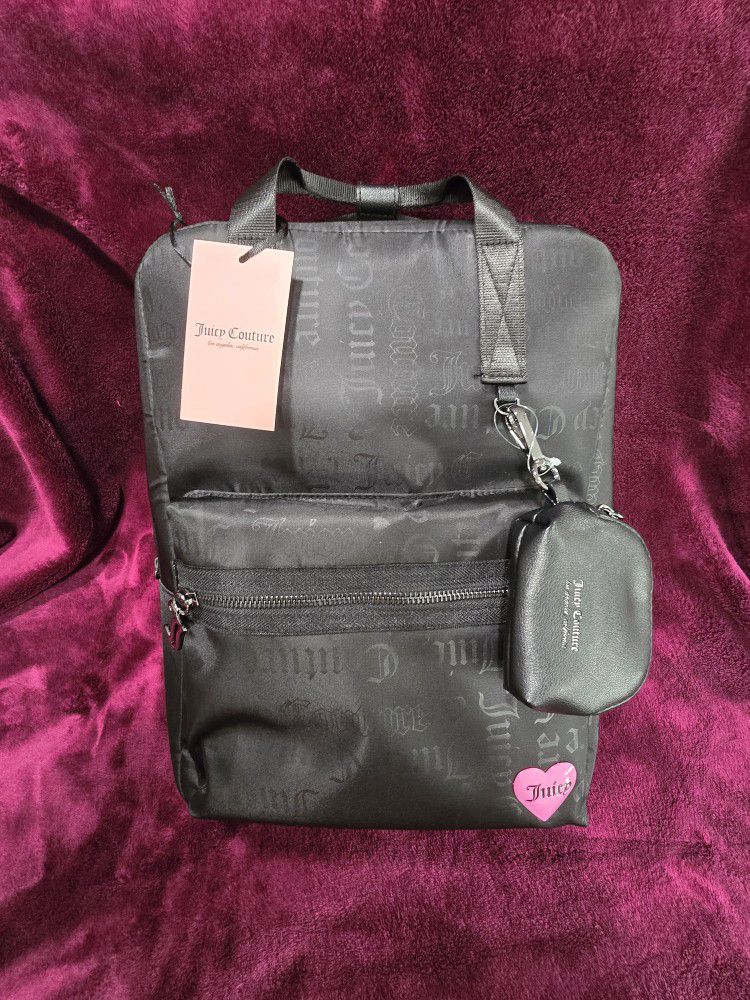 Juicy Couture Backpack Material Girl Black Liquorice 13.5" Tall NWT