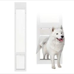 Everbilt 10 in. X 16 in. Large White Freedom Patio Panel 76 in. to 81 in.  Pet Door