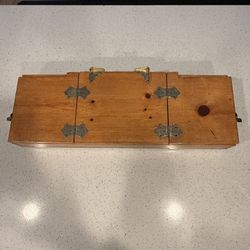 Artist Handcrafted Wooden Storage / Display Case — Brass Latches + Carry Handle — Multi-Purpose