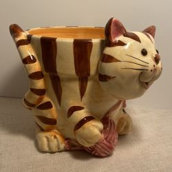 Vintage Cat Figurine decorative Ceramic Planter Pot