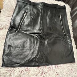Faux Black Mini Skirt